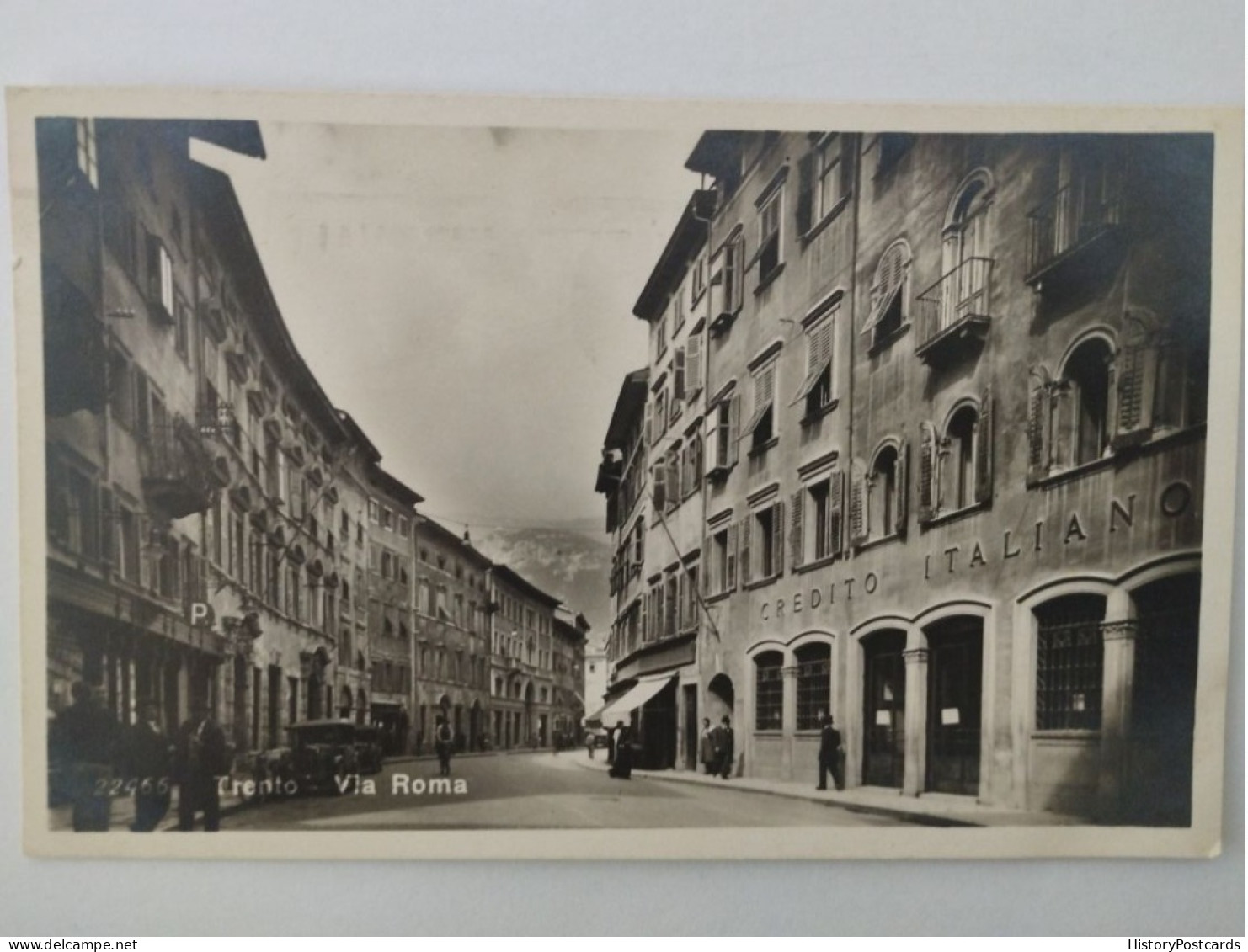 Trento, Via Roma, Credito Italiano, Triest, 1936 - Trento