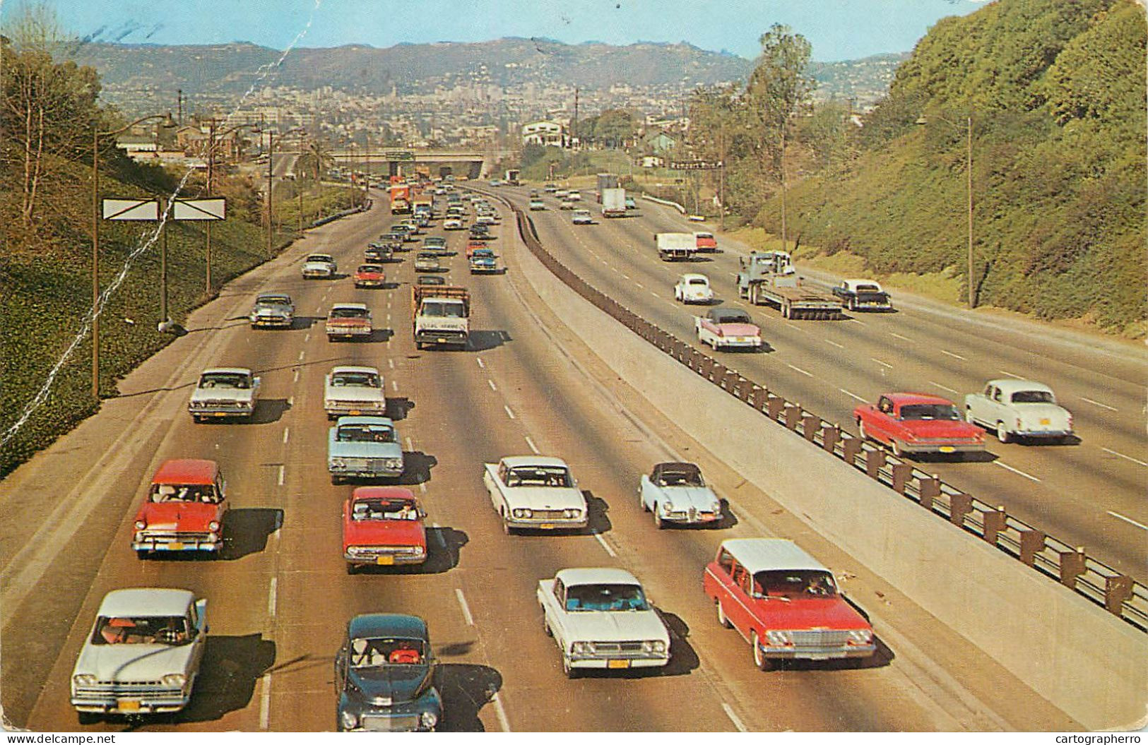 USA Los Angeles CA Busy Freeway - Los Angeles