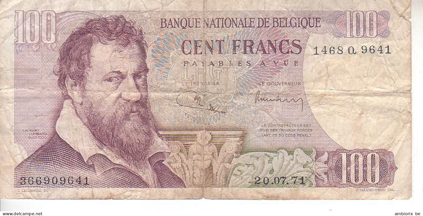 Belgique - Billet 67 C 20.07.71 - 100 Francos