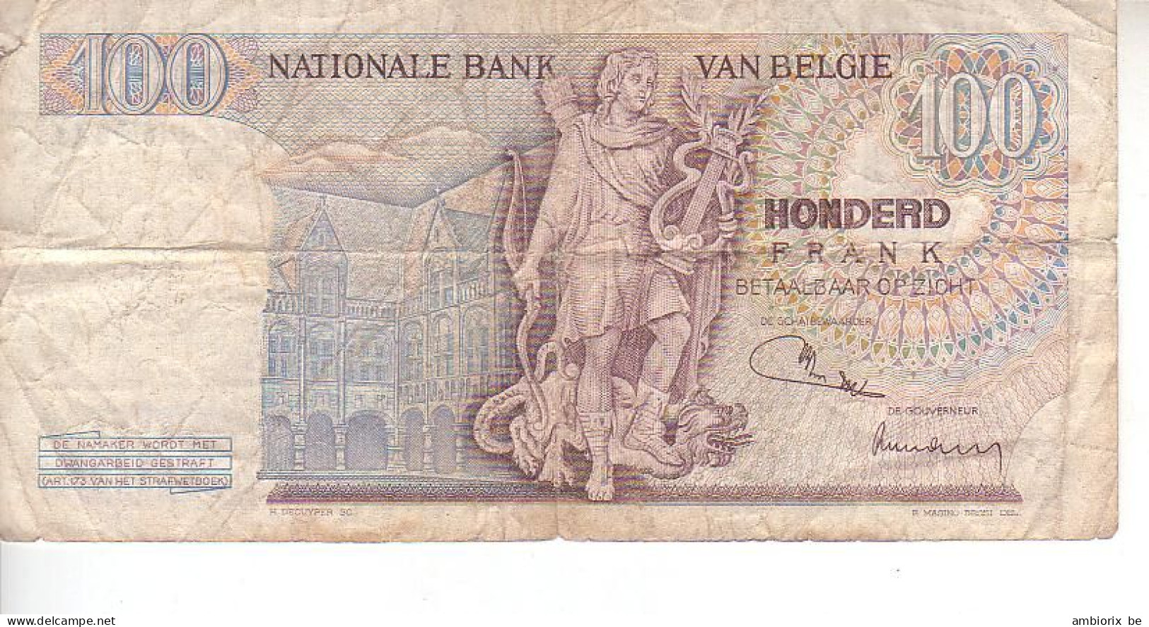 Belgique - Billet 67 C 20.07.71 - 100 Franchi