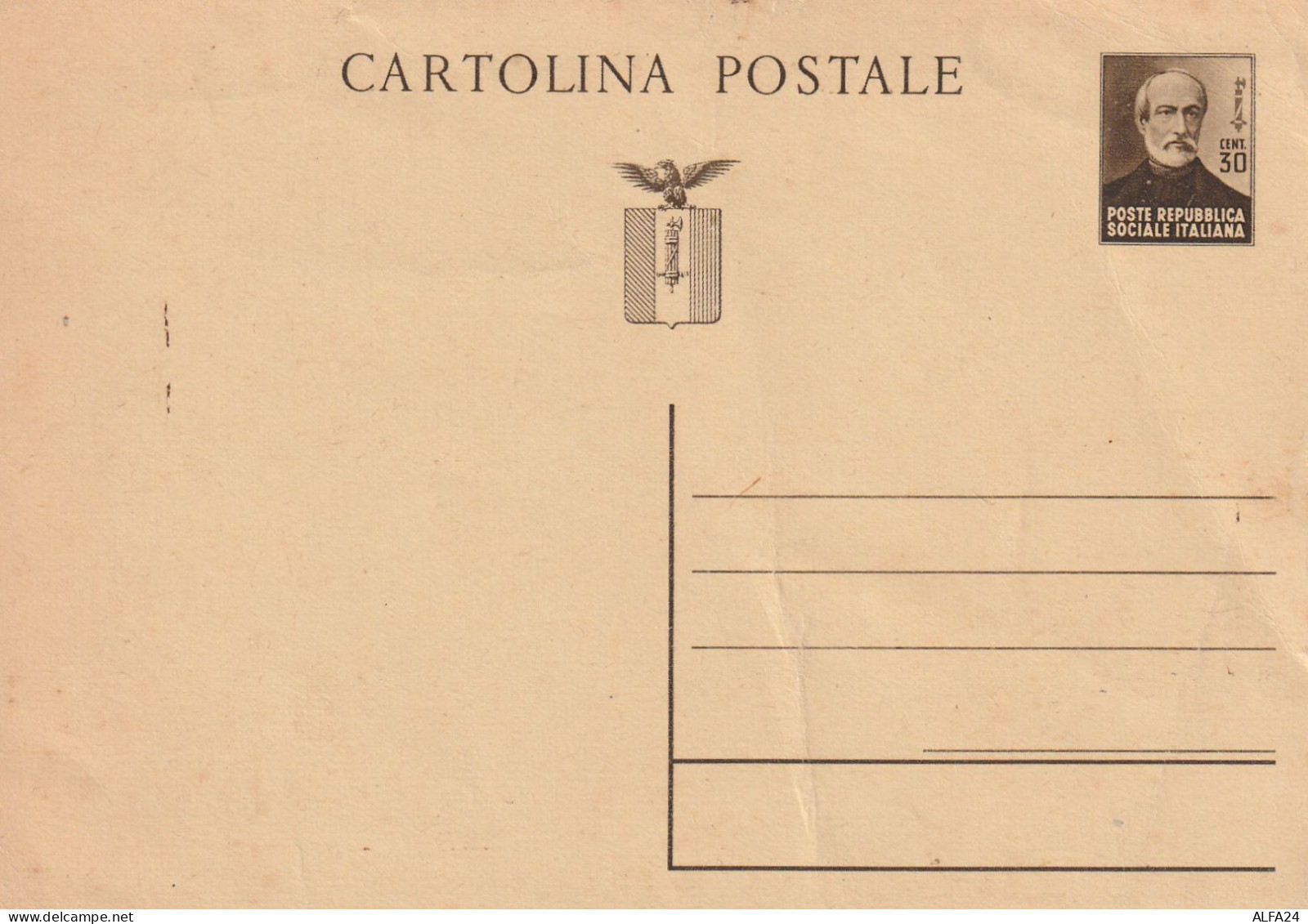 INTERO POSTALE RSI 1943 NUOVO MAZZINI (ZP4256 - Stamped Stationery