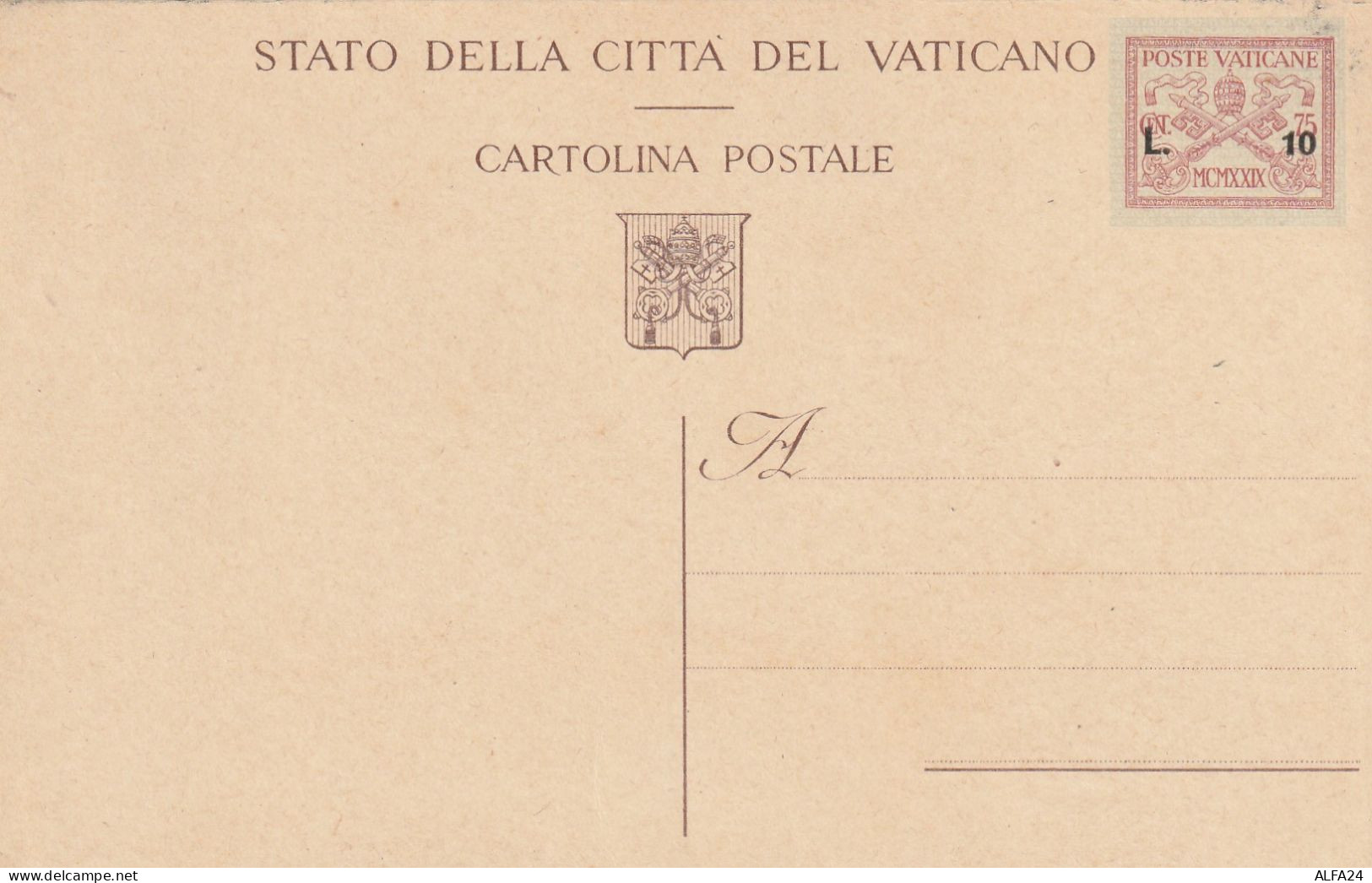 INTERO POSTALE NUOVO L.10 SS C.75 VATICANO 1945 (ZP3815 - Interi Postali