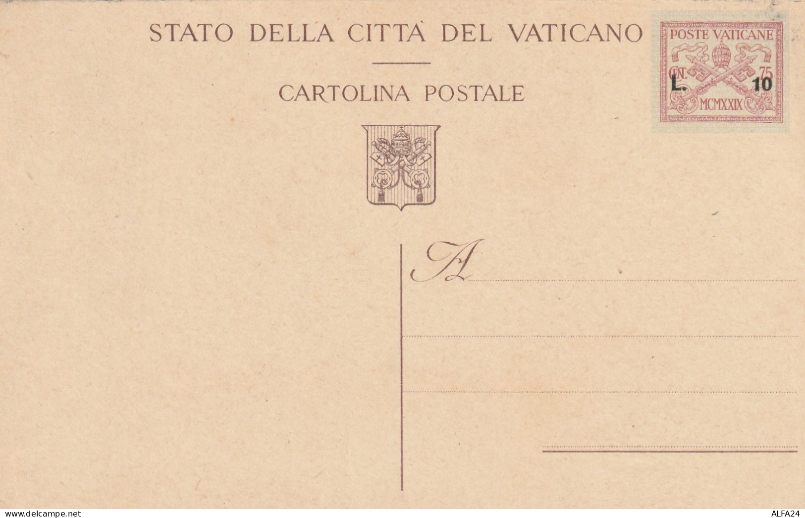 INTERO POSTALE NUOVO L.10 SS C.75 VATICANO 1945 (ZP3815 - Postal Stationeries