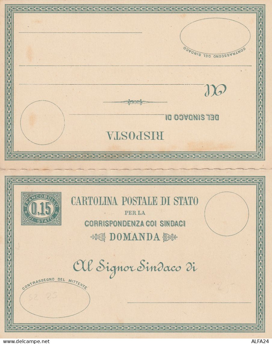 INTERO POSTALE NUOVO 1875 CORRISPONDENZA COI SINDACI 0,15 (ZP3780 - Stamped Stationery