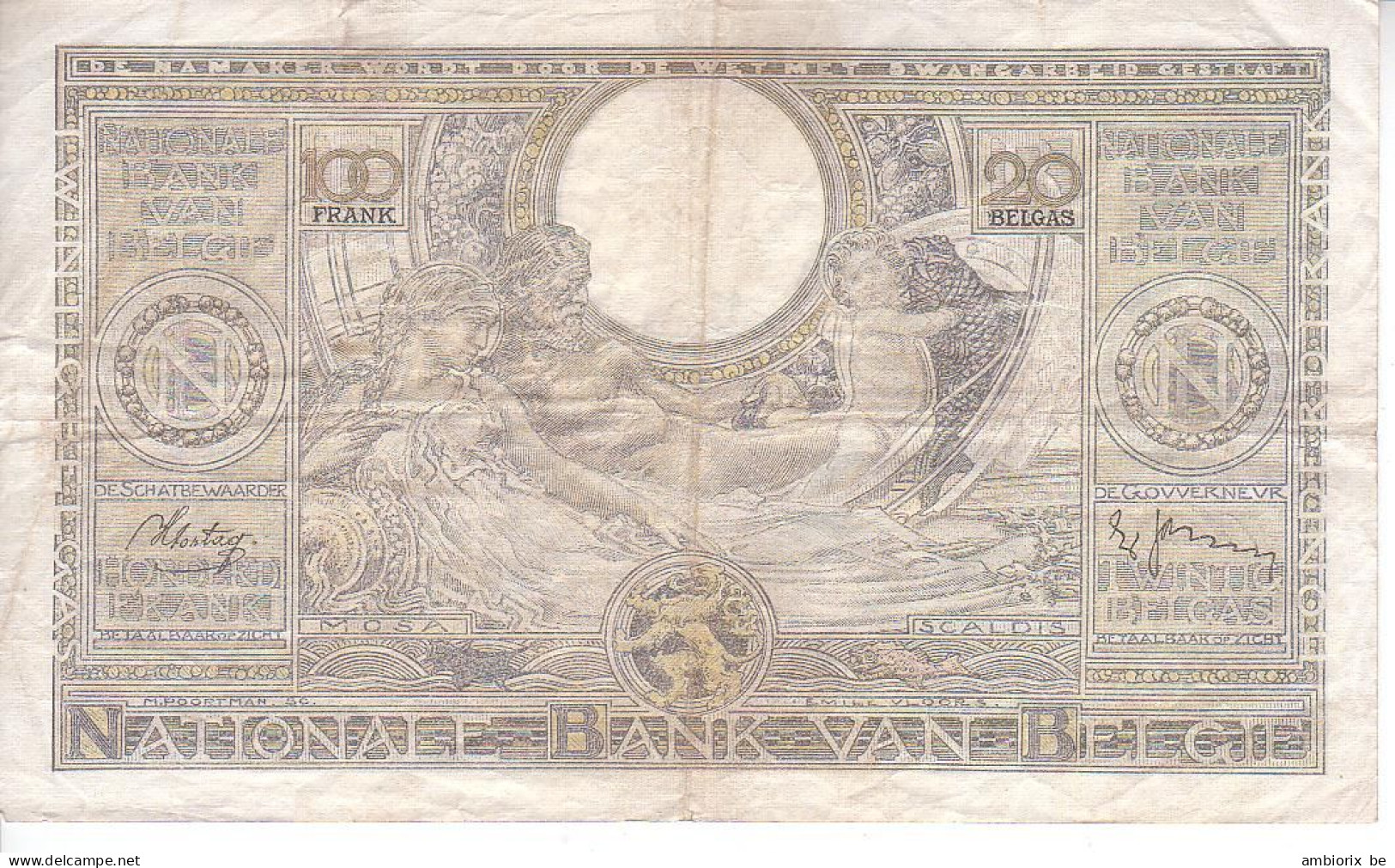 Belgique - Billet 60 C - Daté 04.02.39 - 100 Francs-20 Belgas