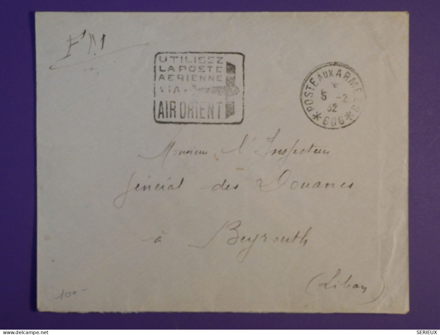 BY0 LIBAN  BELLE LETTRE  FM  AIR ORIENT 1932 BEYROUTH   +AFF. INTERESSANT+ + - Covers & Documents