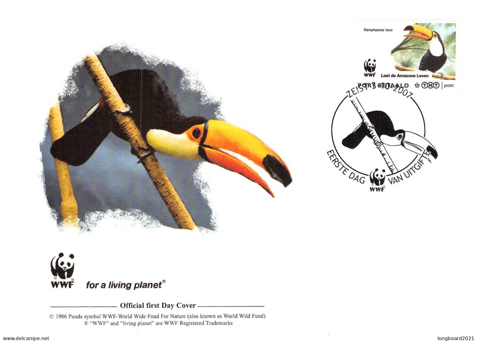 NETHERLANDS - FDC WWF 2007 ANIMAL/BIRD / 1433 - FDC