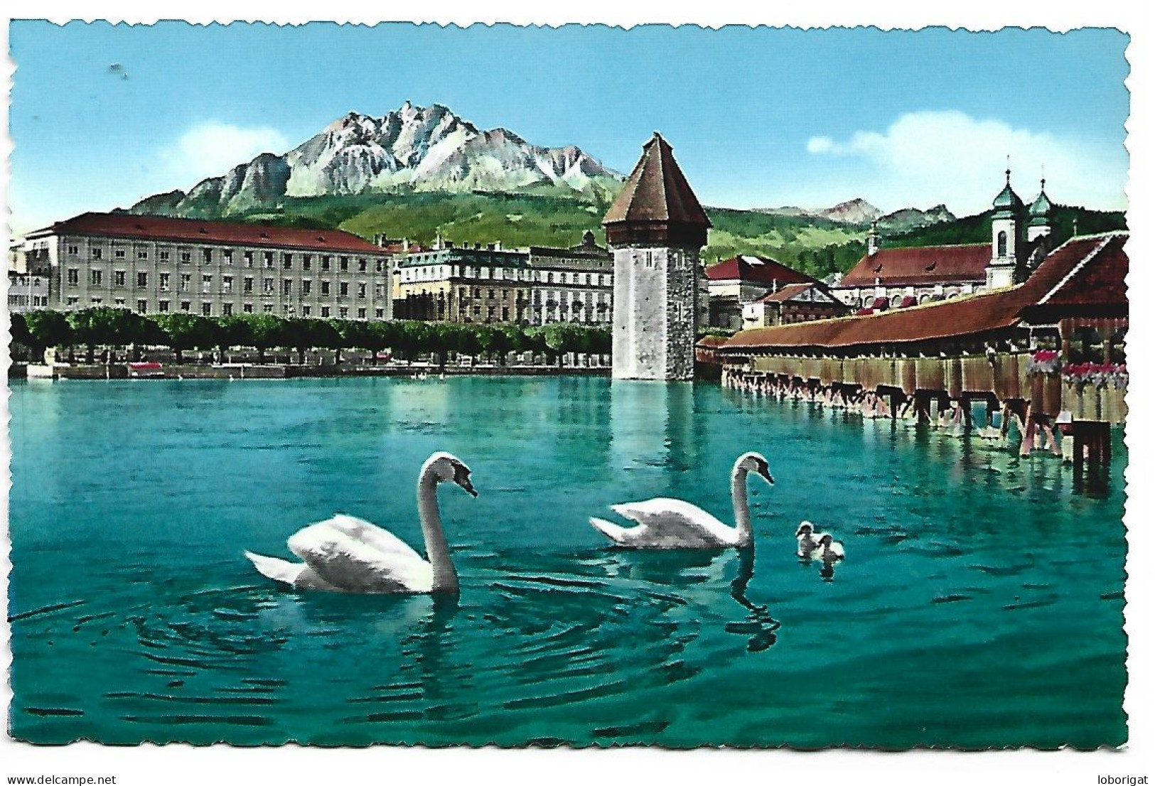 KAPELLBRUCKE UND PILATUS.-  LUCERNA - LUZERN.-  ( SUIZA ) - Lucens