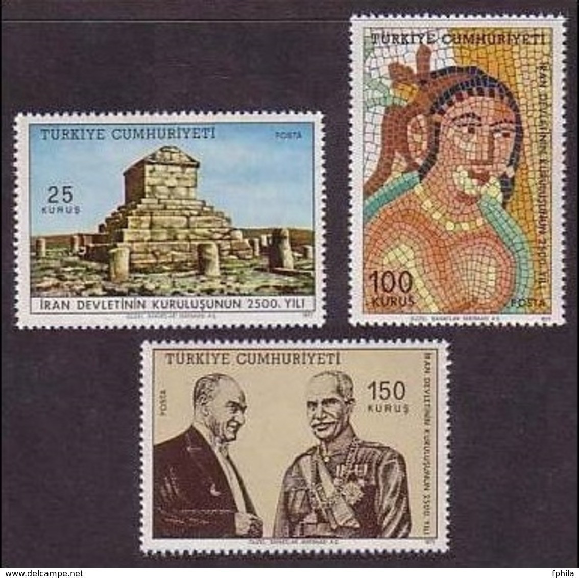 1971 TURKEY 2500TH ANNIVERSARY OF THE IRANIAN MONARCHY'S FOUNDATION MNH ** - Unused Stamps