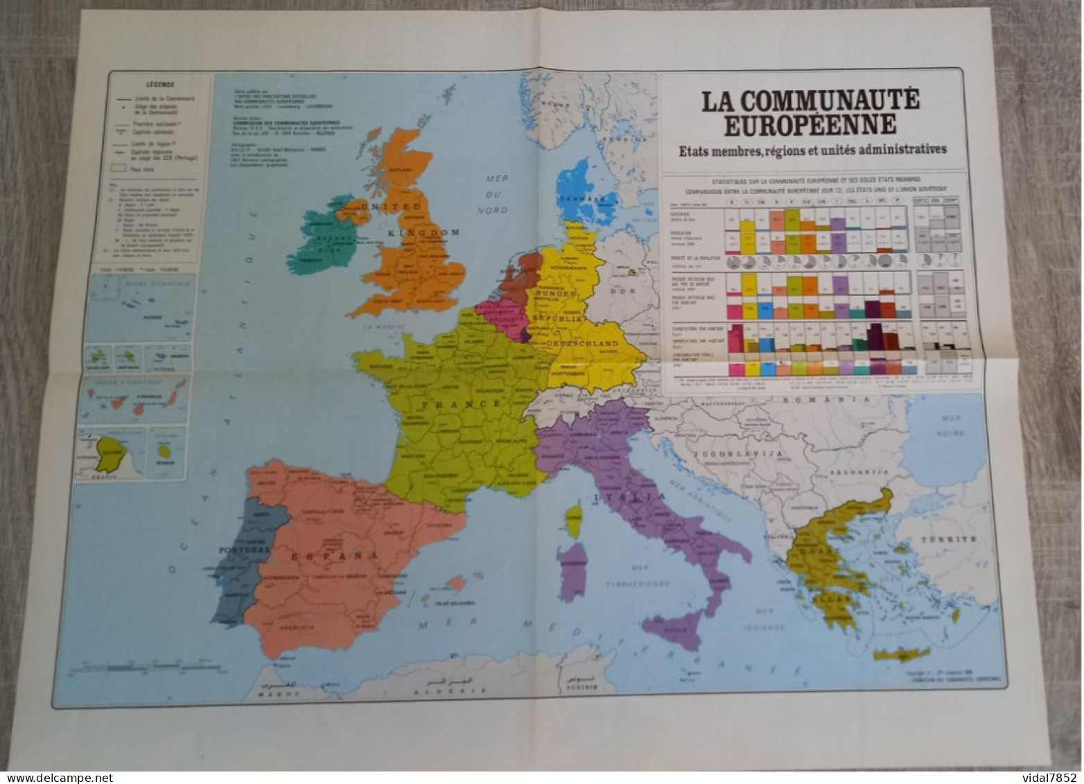 Calendrier-Almanach Des P.T.T 1990-Poster Intérieur Communauté Europèenne-Parc Axtérix Département AIN-01-Référence 421 - Tamaño Grande : 1981-90