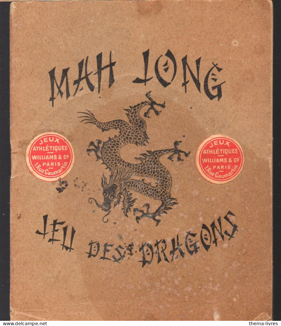 (jeux)  MAH JONGH  Jeu  Des Dragons  (2 Vignettes Collées Sur La Couverture)   (PPP45945) - Jeux De Société