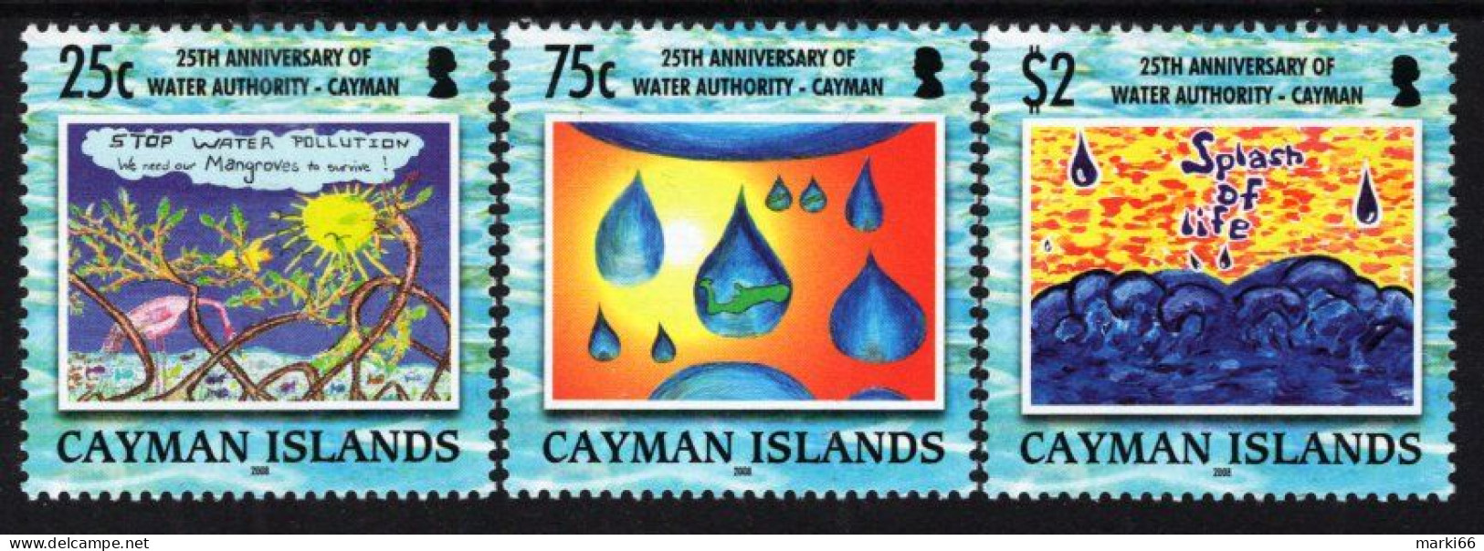 Cayman Islands - 2008 - Water Authority Of Cayman - 25th Anniversary - Mint Stamp Set - Cayman Islands