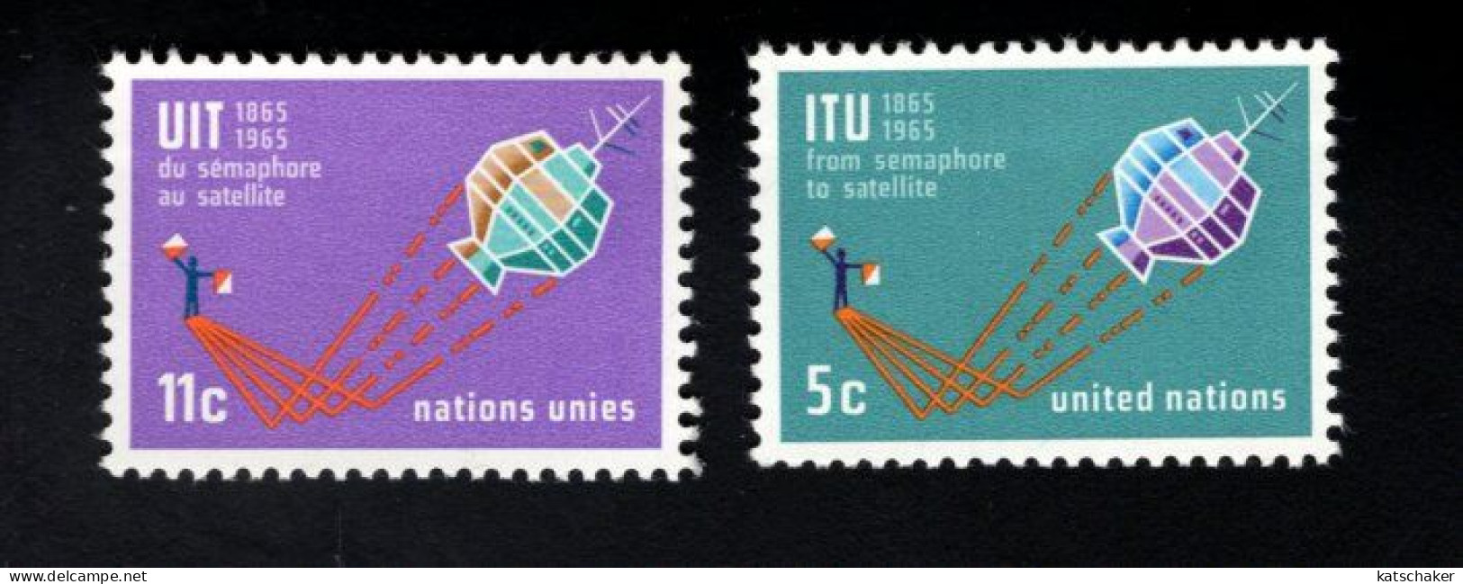 1932625617 1965 SCOTT 141 142  (XX) POSTFRIS  MINT NEVER HINGED  - ITU - INTERNATIONAL TELECOMMUNICATIONS UNION - Nuovi