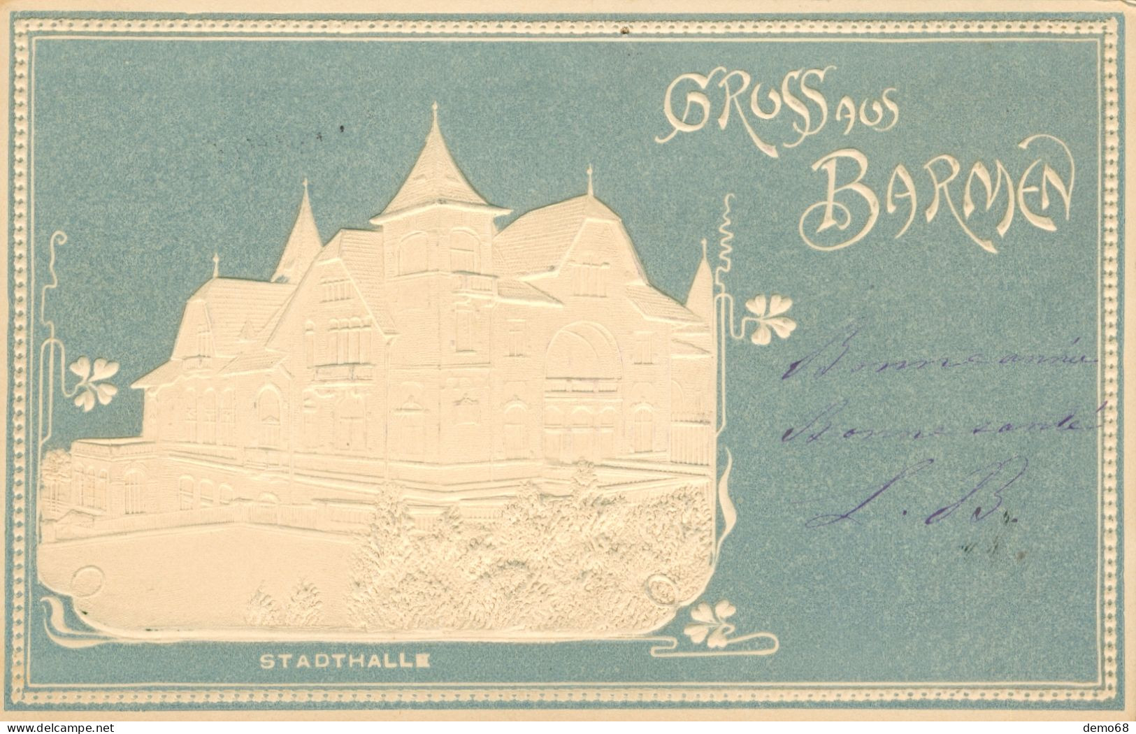 Allemagne Deutschland Rhénanie Du Nord Westphalie Wuppertal Barmen Stadthalle Magnifique Carte Gaufrée Embossed - Wuppertal