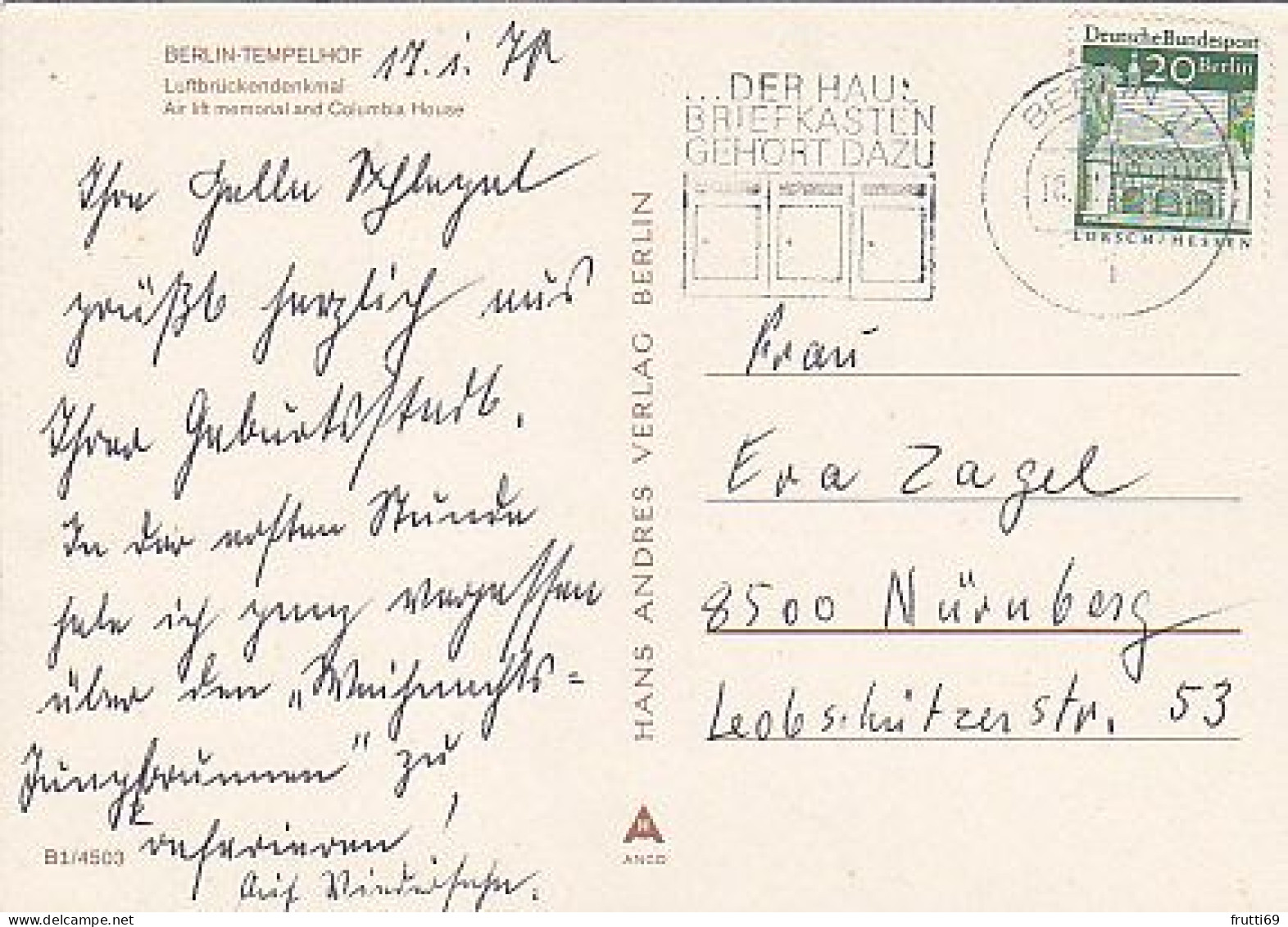 AK 189433 GERMANY - Berlin - Tempelhof - Luftbrückendenkmal - Tempelhof
