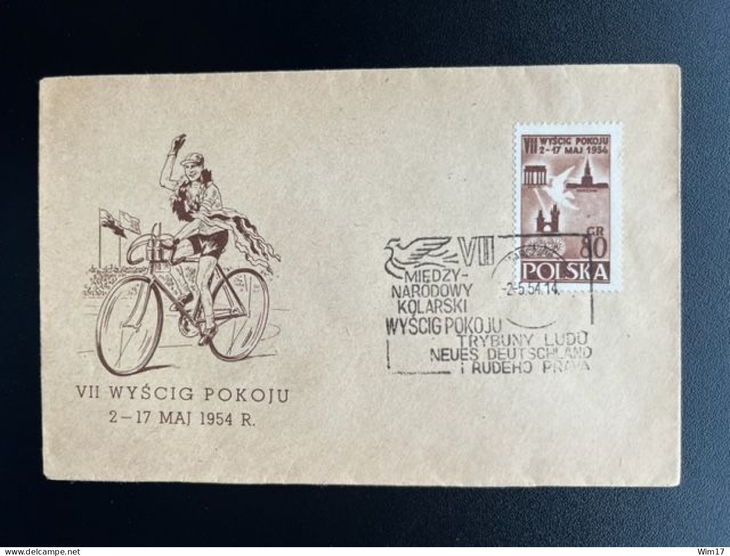 POLAND POLSKA 1954 COVER CYCLING INT. PEACE RACE 2 - 17 MAY 1954 POLEN - Briefe U. Dokumente