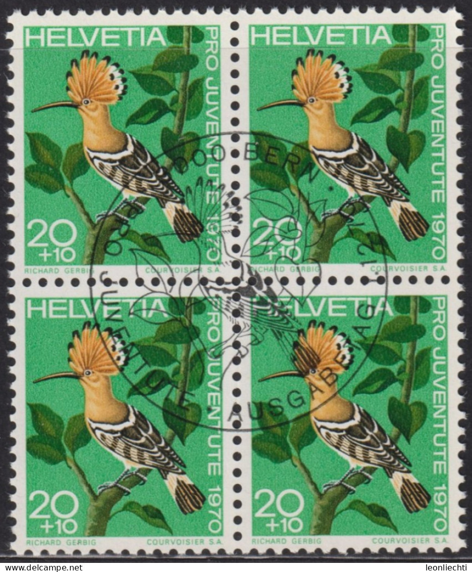 1970 Schweiz Pro Juventute ET ° Zum: CH J233, Mi: CH 937, Wiedehopf, Einheimische Vögel - Spechten En Klimvogels