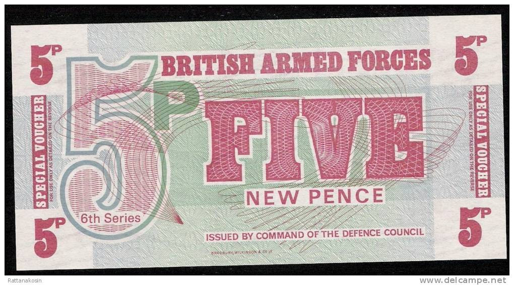 GREAT BRITAIN  PM47 5 NEW PENCE     1972    UNC. - British Armed Forces & Special Vouchers