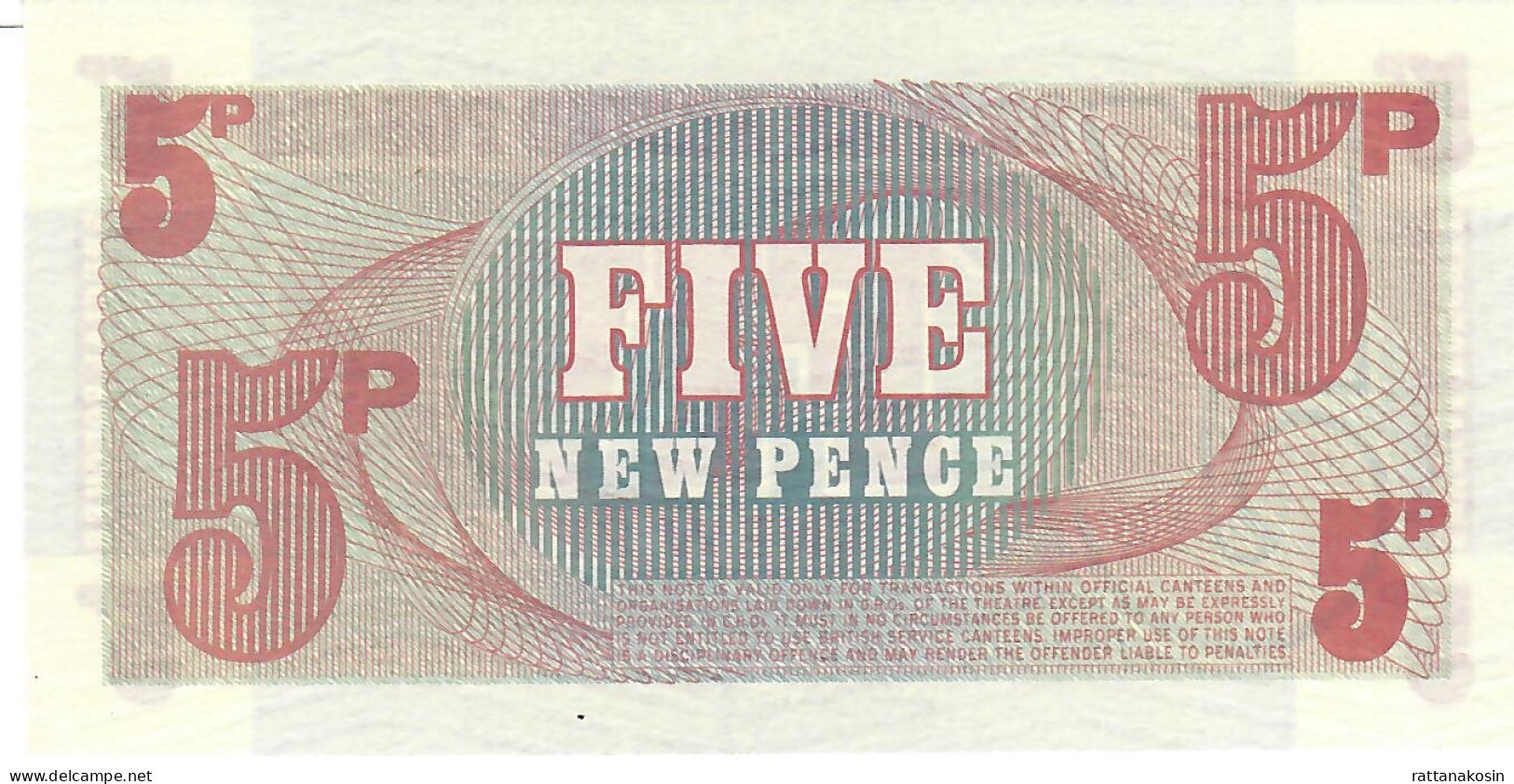 GREAT BRITAIN  PM47 5 NEW PENCE     1972    UNC. - Fuerzas Armadas Británicas & Recibos Especiales