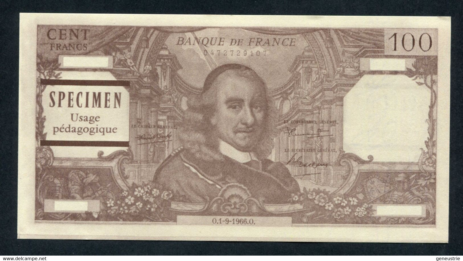 Beau Billet Neuf Scolaire école (100Fr) Specimen à Usage Pédagogique - Années 60 - School Bank Note - Ficción & Especímenes