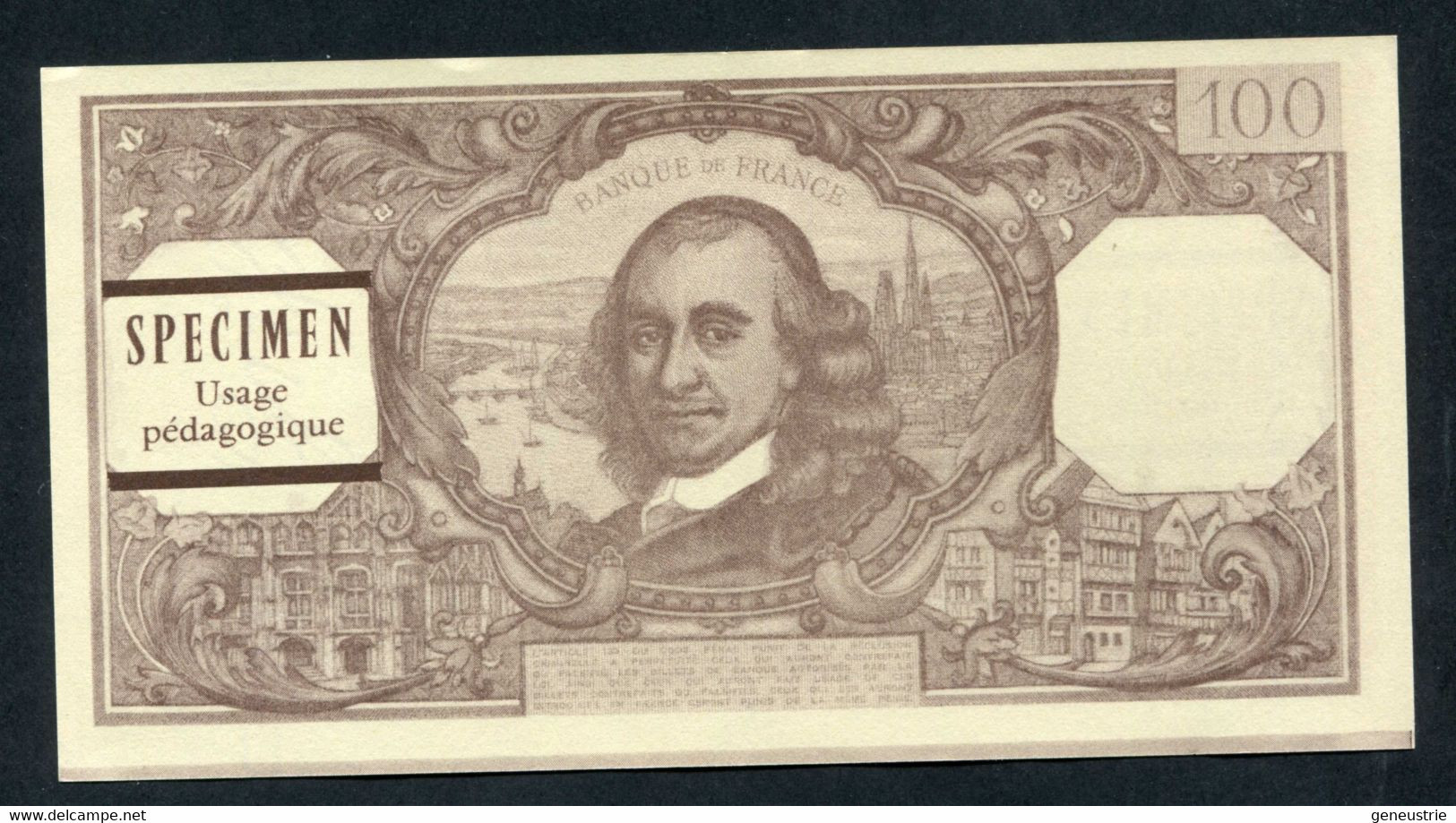 Beau Billet Neuf Scolaire école (100Fr) Specimen à Usage Pédagogique - Années 60 - School Bank Note - Ficción & Especímenes