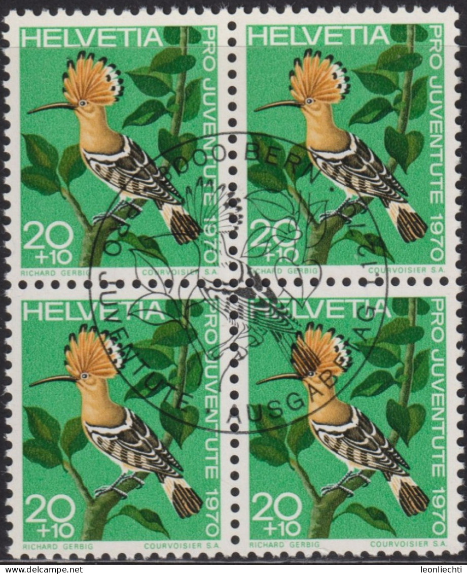 1970 Schweiz Pro Juventute ET ° Zum: CH J233, Mi: CH 937, Wiedehopf, Einheimische Vögel - Piciformes (pájaros Carpinteros)