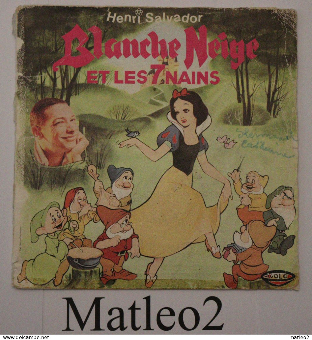 Vinyle 45 Tours : Henri Salvador - Blanche Neige Et Les 7 Nains / Ah! Vive Les Vacances - Kinderlieder