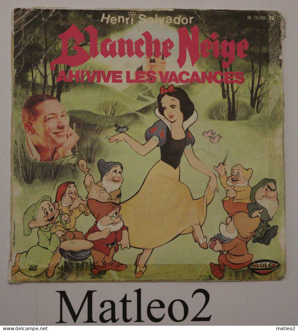 Vinyle 45 Tours : Henri Salvador - Blanche Neige Et Les 7 Nains / Ah! Vive Les Vacances - Niños