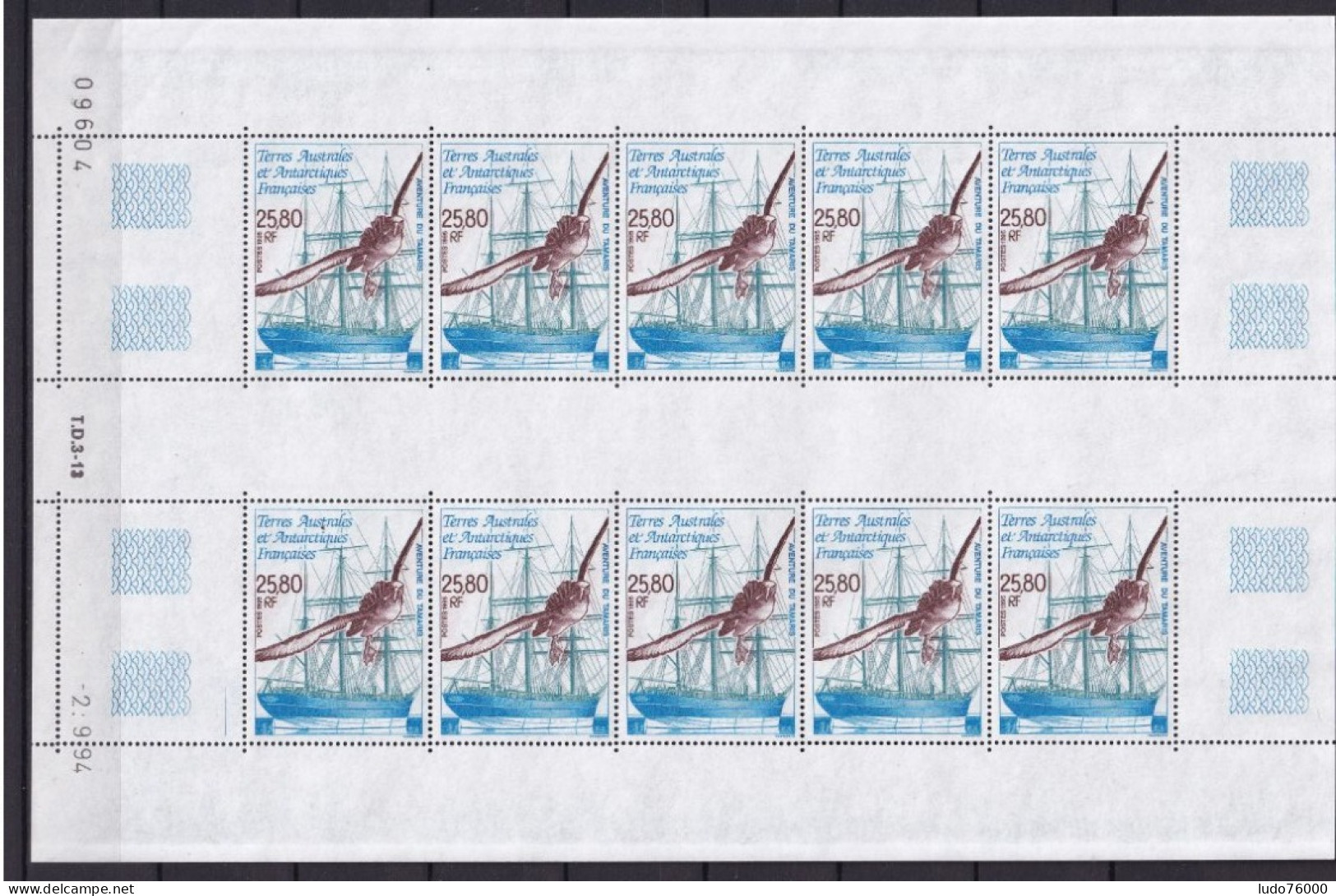 D 744 / TAAF / N° 201 FEUILLE COMPLETE NEUF** COTE 125€ - Lots & Serien