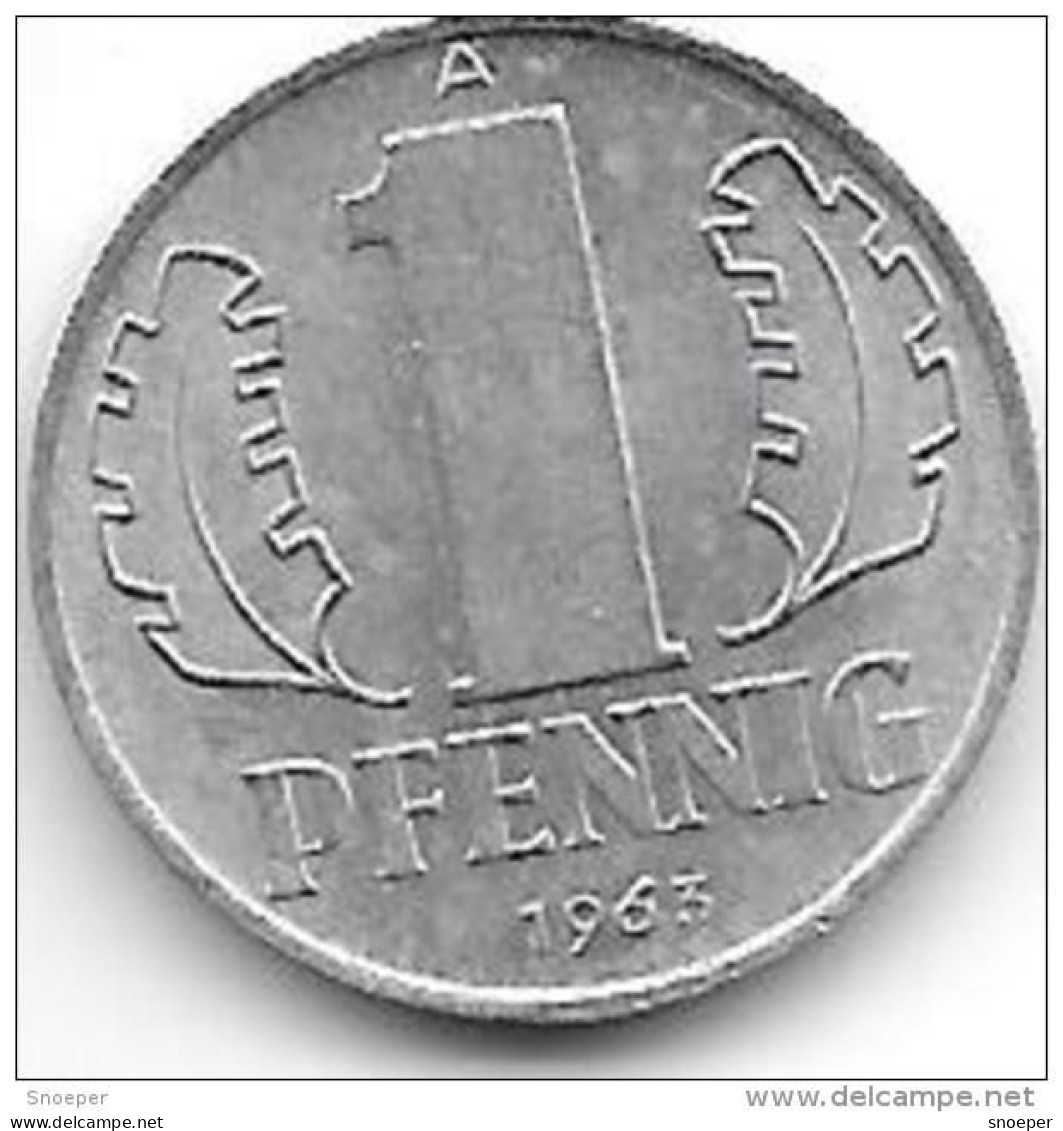 DDR1 Pfennig 1963  A  Km 8.1  Xf+ - 1 Pfennig