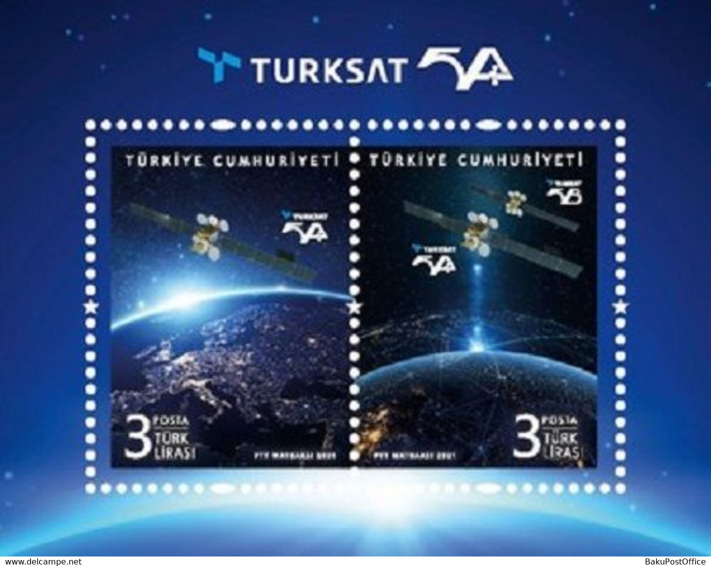 Turkey Stamps 2021 TÜRKSAT 5A Space - Neufs