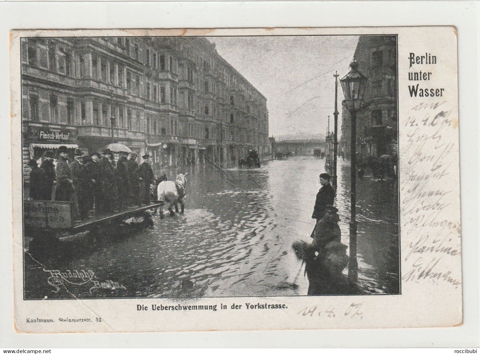 Berlin Unter Wasser 1902, Überschwemmung In Der Yorkstrasse - Schoeneberg