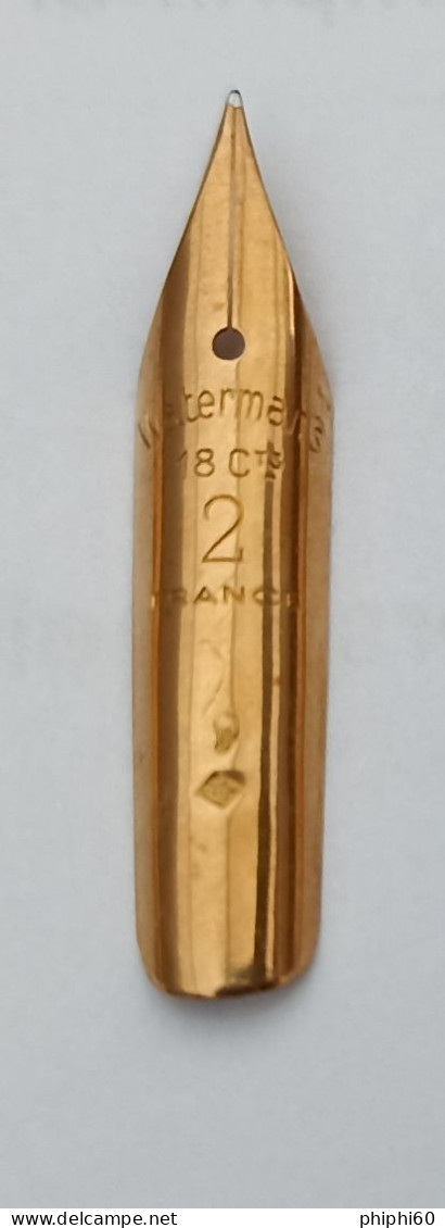 PLUME DE STYLO WATERMAN'S - OR 18 Carats - 2 - Poinçon 25 Mm - Federn