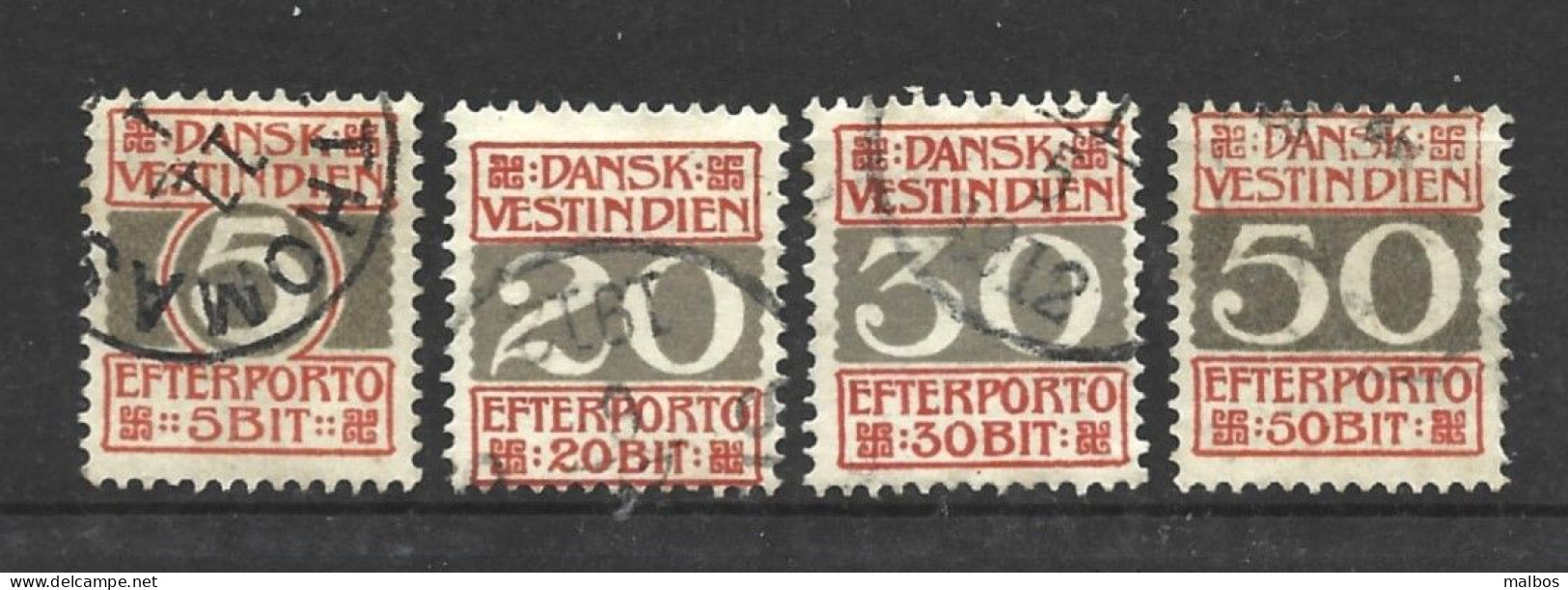 ANTILLES DANOISES  Taxe 1905 (o) Y&T N° 5 à 8    - P 12.5 - Denmark (West Indies)