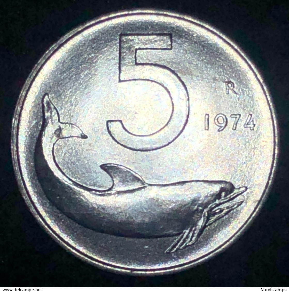 Italia 5 Lire, 1974 (FDC) - 5 Lire