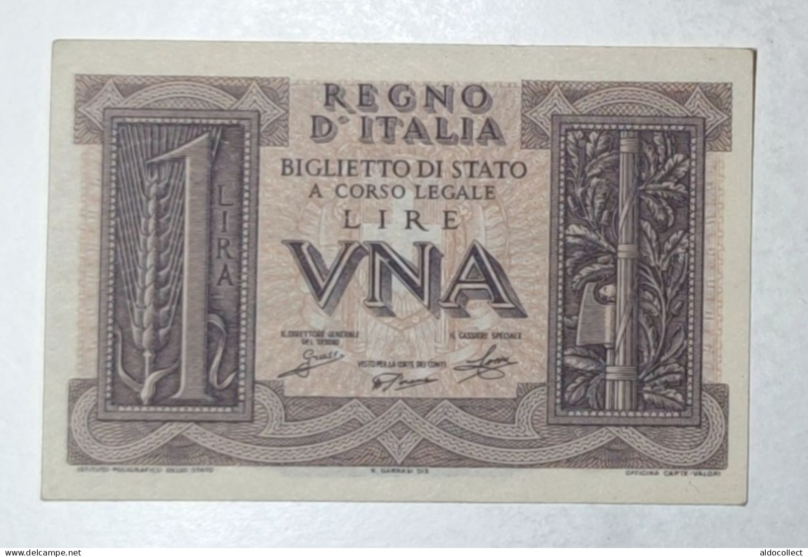 Regno D'Italia - 1 Lira Impero 1939 FDS / UNC - Regno D'Italia – 1 Lire