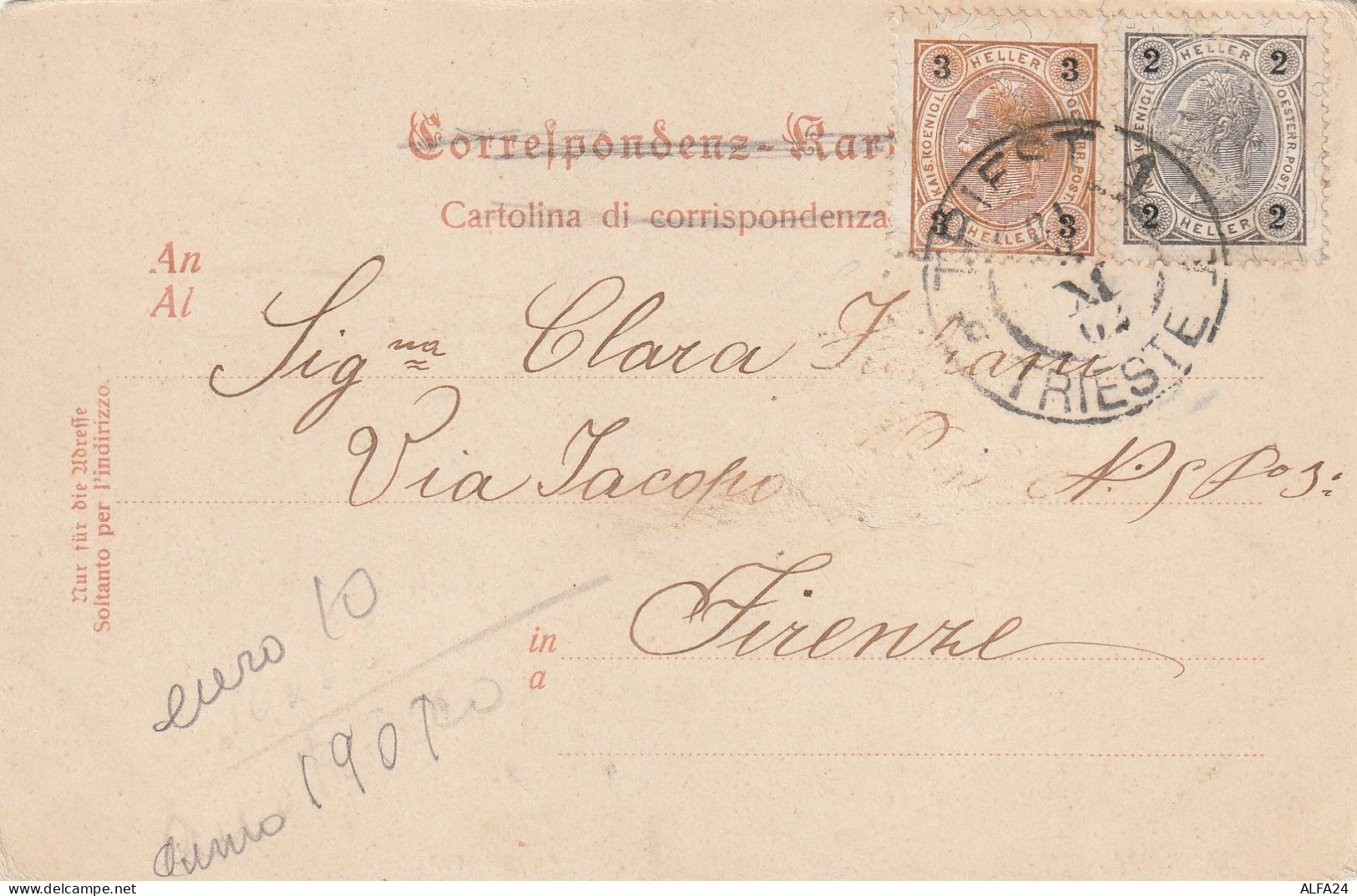 CARTOLINA 1902 3+2 HELLER OCCCUPAZIONE AUSTRIACA TRIESTE (ZP4808 - Trente & Trieste