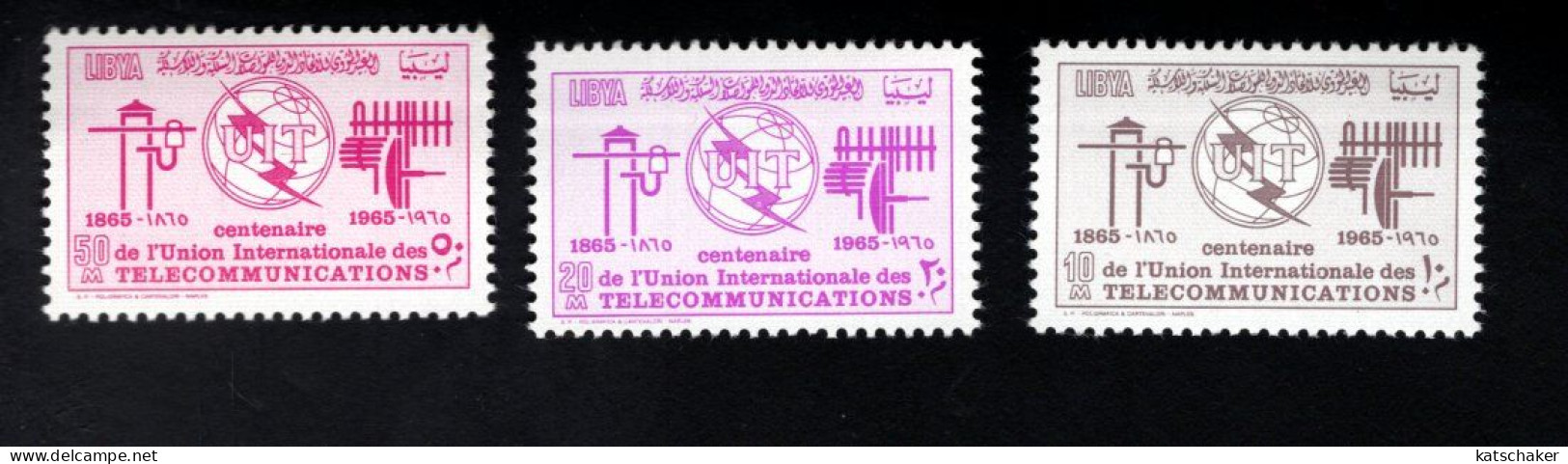 1932680826 1965 SCOTT 279 281 (XX) POSTFRIS  MINT NEVER HINGED  - ITU - INTERNATIONAL TELECOMMUNICATIONS UNION - Libia