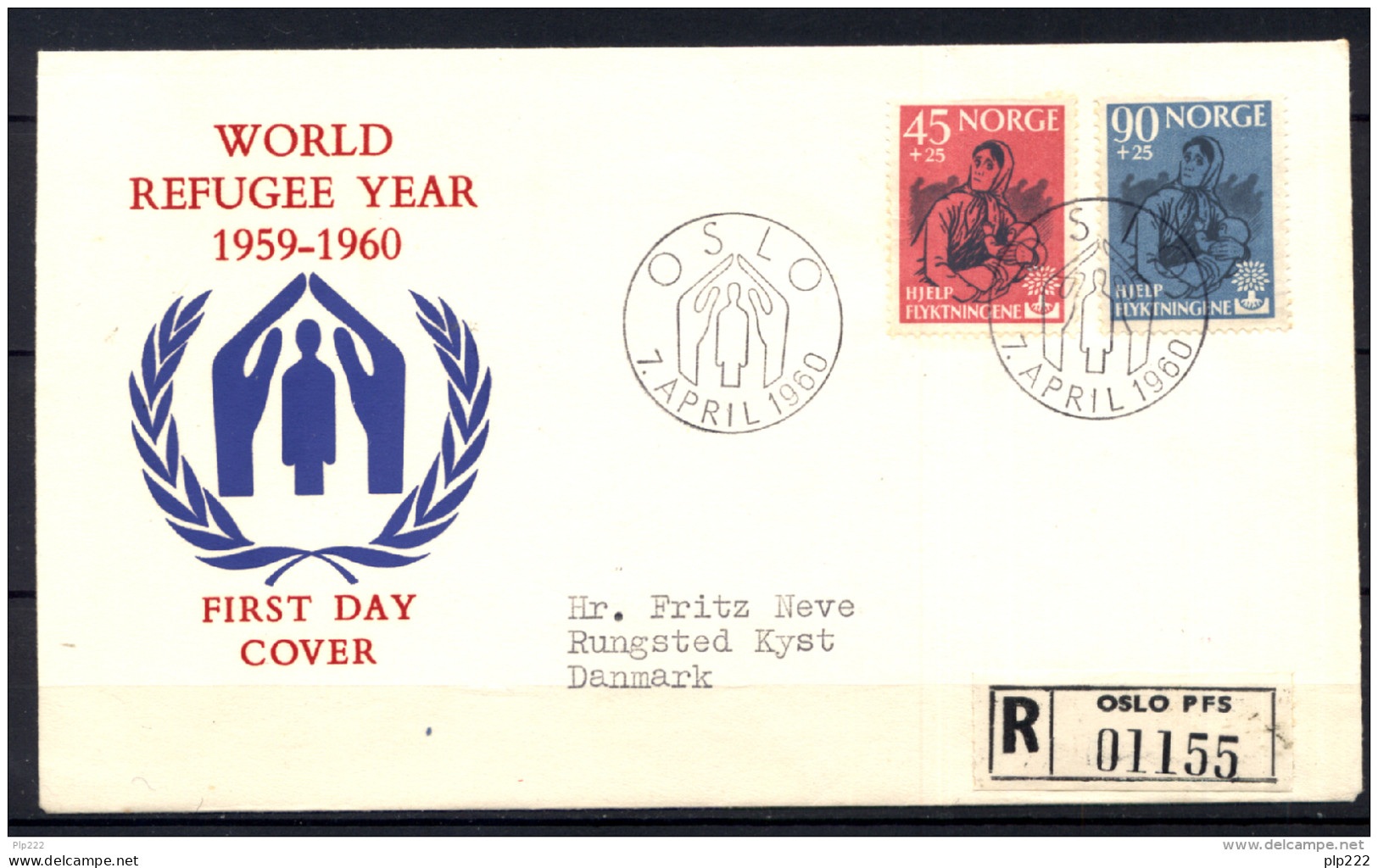 Norvegia 1960 Rifugiato / Refugee Unif.400/401 O/used FDC VF - Cartas & Documentos
