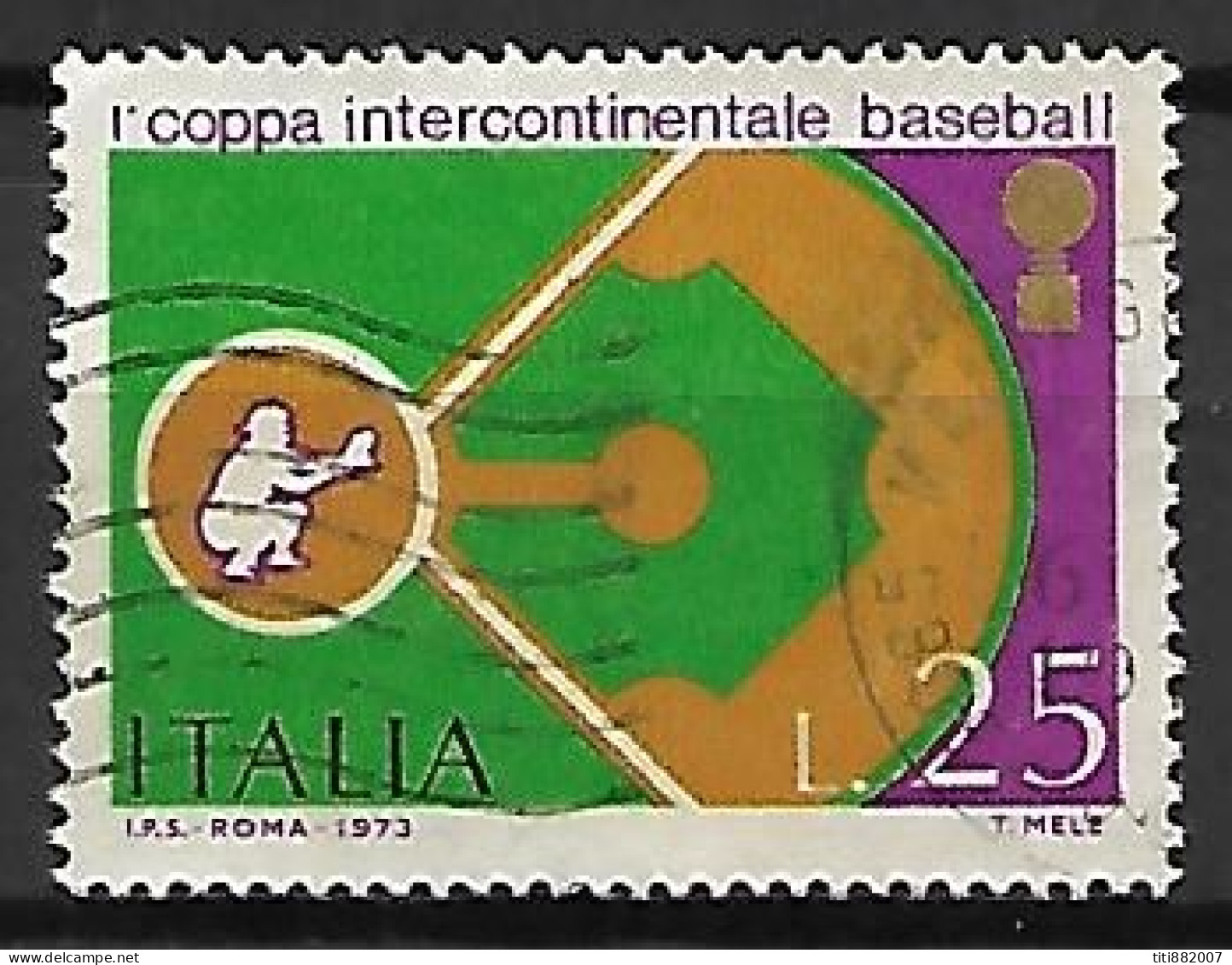 ITALIE    -    1973  .   Coupe  Intercontinentale  De   BASE-BALL   -   Oblitéré - Baseball