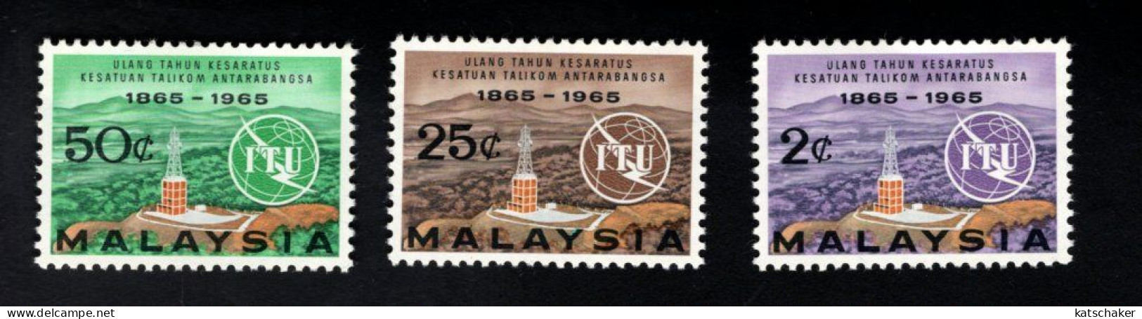 1932681993 1965 SCOTT 12 14 (XX) POSTFRIS  MINT NEVER HINGED  - ITU - INTERNATIONAL TELECOMMUNICATIONS UNION - Malaysia (1964-...)