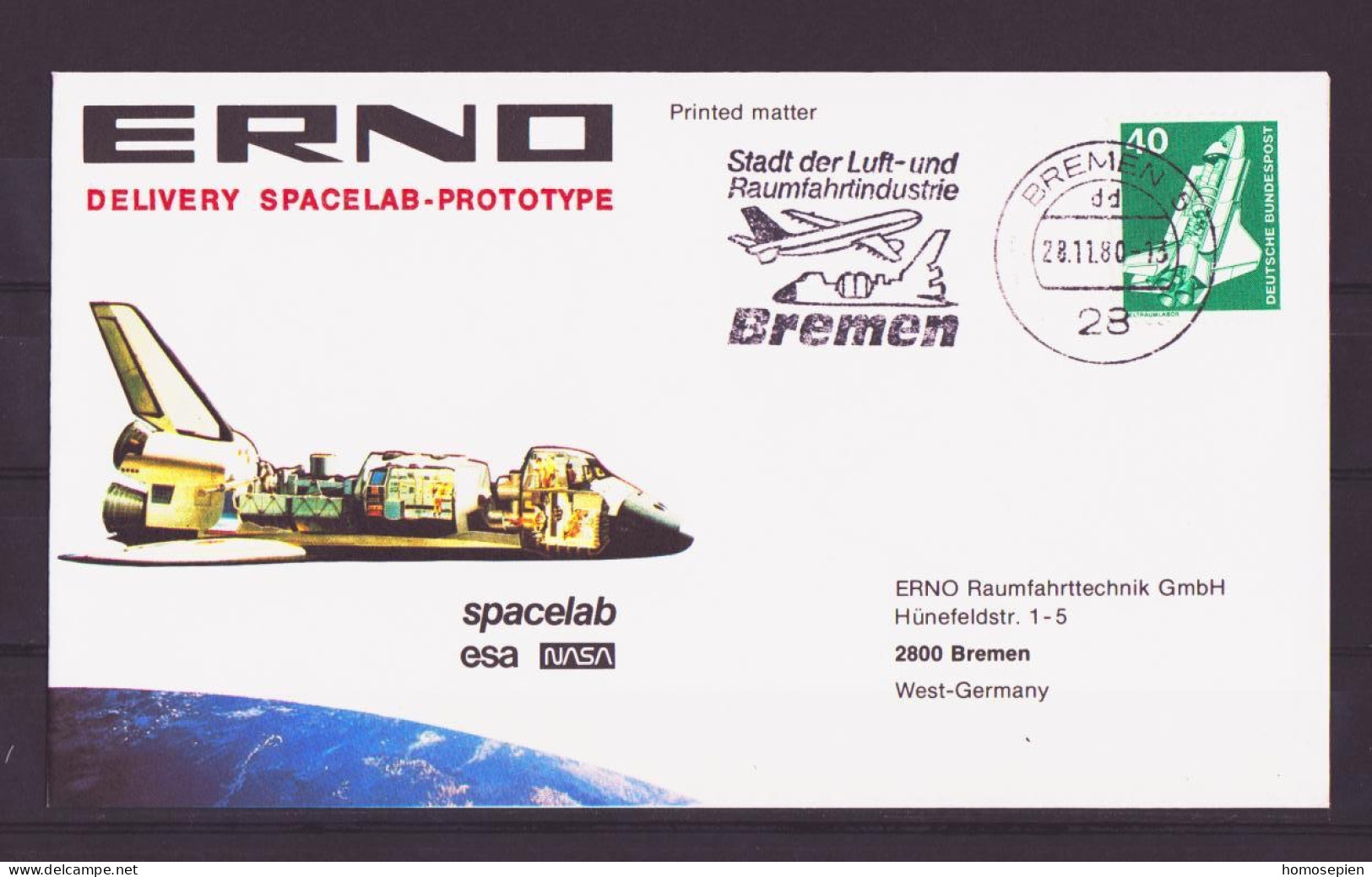 Espace 1980 11 28 - ERNO - Programme SPACELAB - Livraison Du 1er Prototype - Etats-Unis