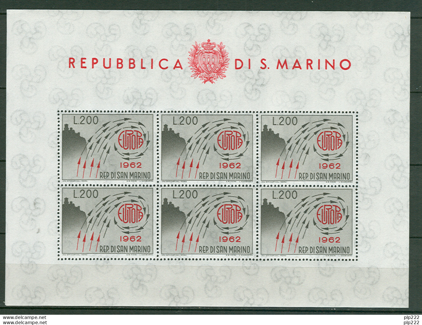 Europa CEPT 1962 San Marino Foglietto **/MNH VF/F - 1962