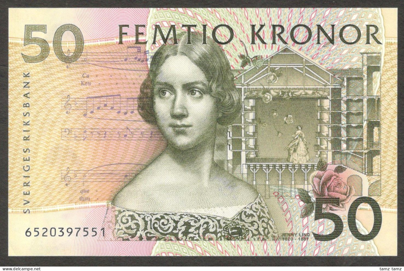 Sweden 50 Kronor Jenny Lind 1996 UNC Beautiful Banknotes - Sweden