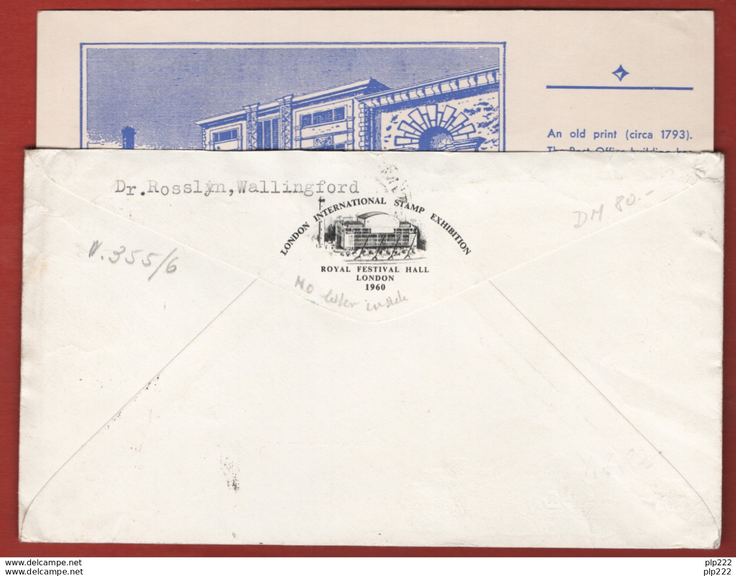 Gran Bretagna 1960 FDC General Letter Office Unif.355/56 Via Aerea VF - 1952-1971 Em. Prédécimales