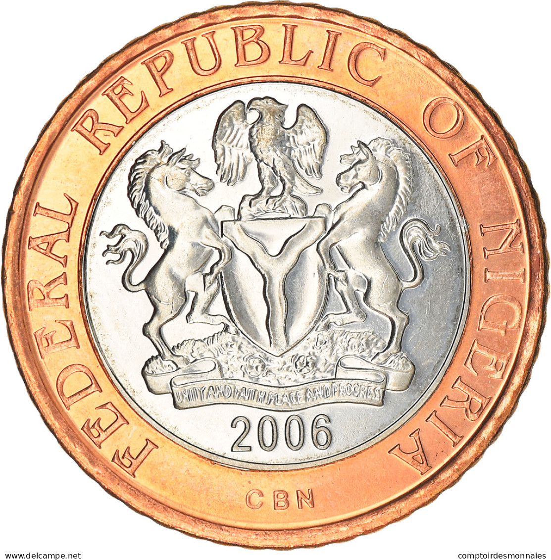 Monnaie, Nigéria, 2 Naira, 2006, SPL, Bi-Metallic, KM:19 - Nigeria