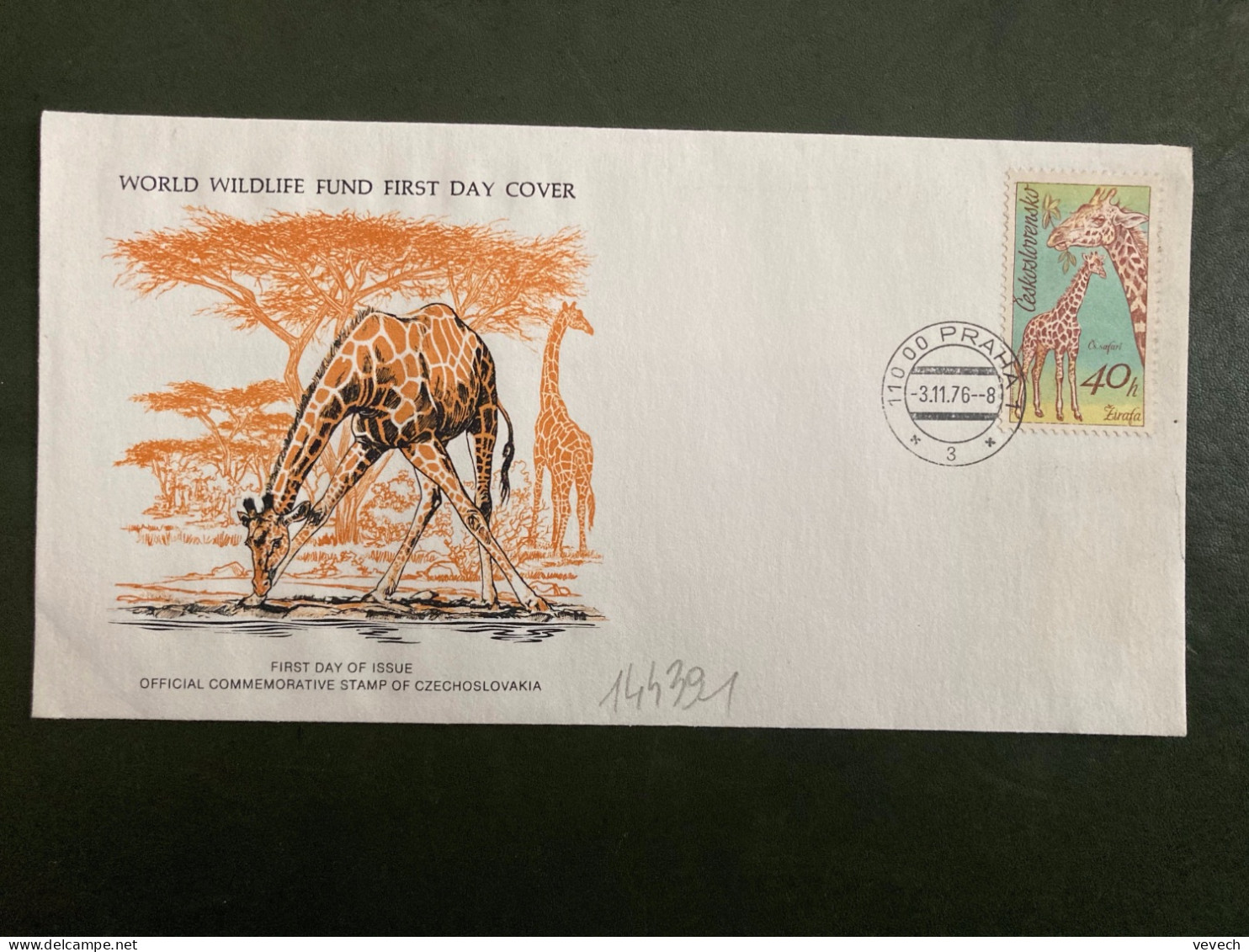 LETTRE TCHECOSLOVAQUIE TP GIRAFES 40h OBL.3 11 76 PRAHA 1 - Giraffes