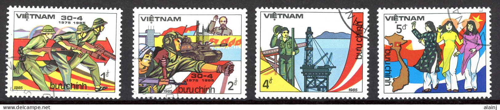 Viêt-Nam   Y&T   571 - 574    Obl   ---  1985  --  Libération De Saïgon   --  TTB - Used Stamps