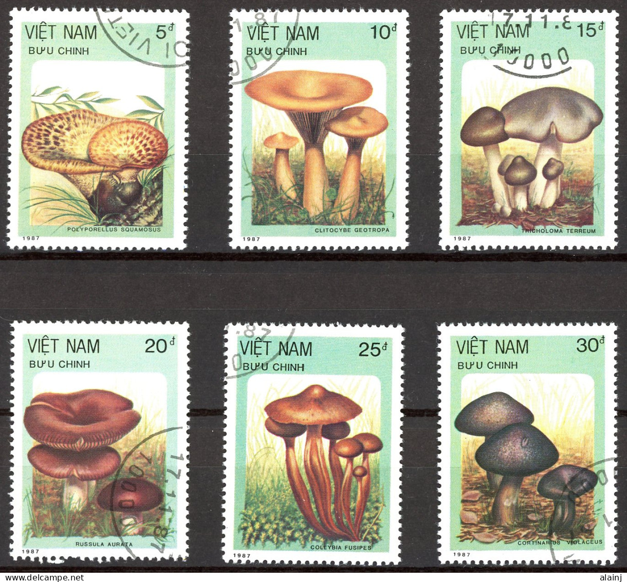 Viêt-Nam   Y&T   848 - 853    Obl   ---  1987  --  Flore : Champignons   --  TTB - Oblitérés