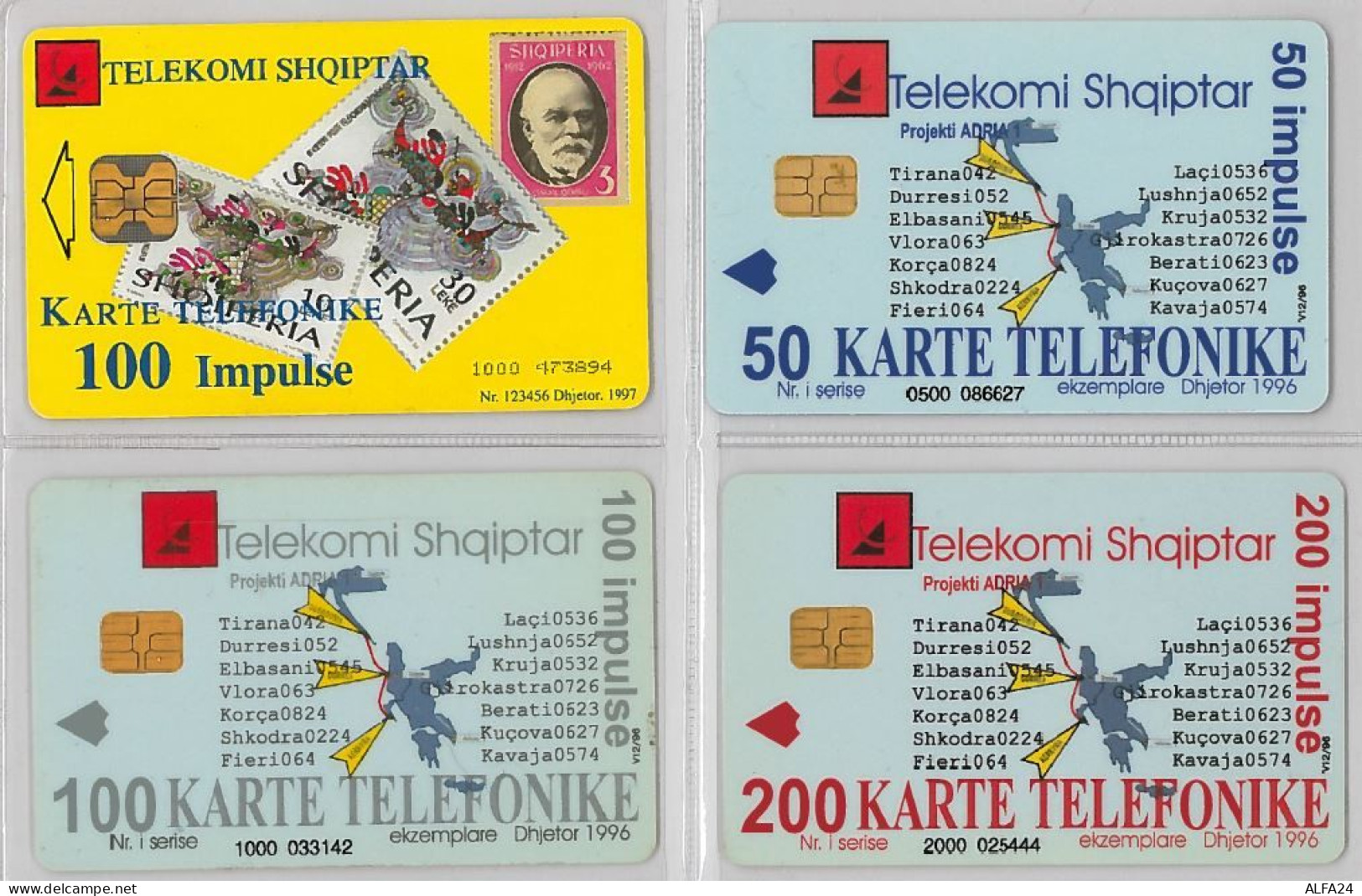 LOT 4 PHONE CARD - ALBANIA (H.25.1 - Albanië